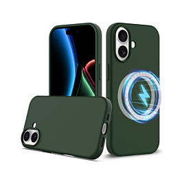 Soft Solid Silicone Case with Wireless Charging - GREEN for iPhone 17 (Only Ground Shipping)