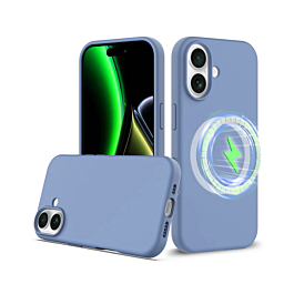 Soft Solid Silicone Case with Wireless Charging - LIGHT BLUE for iPhone 17 (Only Ground Shipping)