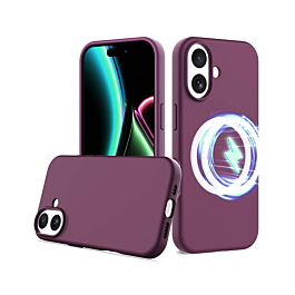 Soft Solid Silicone Case with Wireless Charging - MAROON for iPhone 17 (Only Ground Shipping)