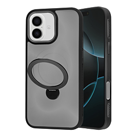 Luxury Matte Hard Magnetic Ring Holder Case - BLACK for iPhone 17 (Only Ground Shipping)