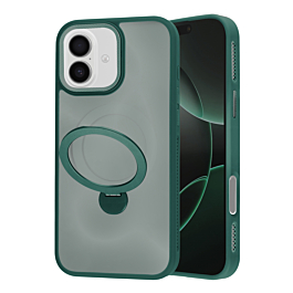 Luxury Matte Hard Magnetic Ring Holder Case - GREEN for iPhone 17 (Only Ground Shipping)