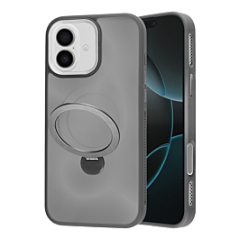 Luxury Matte Hard Magnetic Ring Holder Case - GRAY for iPhone 17 (Only Ground Shipping)