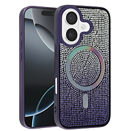 Thin Wireless Charging Bling Diamond Crystal Case - PURPLE for iPhone 17 (Only Ground Shipping)