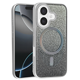 Thin Wireless Charging Bling Diamond Crystal Case - WHITE for iPhone 17 (Only Ground Shipping)