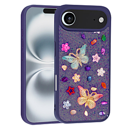 Butterfly Glitter Rhinestone Case - DARK PURPLE for iPhone Air (Only Ground Shipping)