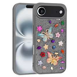 Butterfly Glitter Rhinestone Case - GRAY for iPhone Air (Only Ground Shipping)