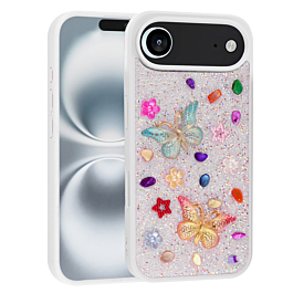 Butterfly Glitter Rhinestone Case - WHITE for iPhone Air (Only Ground Shipping)