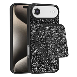 Magnetic Diamond Dual Layer Protection Case with Magnetic Card Slot- BLACK for iPhone Air (Only Ground Shipping)