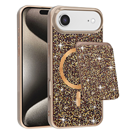 Magnetic Diamond Dual Layer Protection Case with Magnetic Card Slot- GOLD for iPhone Air (Only Ground Shipping)