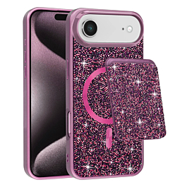 Magnetic Diamond Dual Layer Protection Case with Magnetic Card Slot- PURPLE for iPhone Air (Only Ground Shipping)