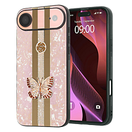 Luxury Diamond Shiny Cases with Butterfly Design - GOLD for iPhone 17 Pro (Only Ground Shipping)