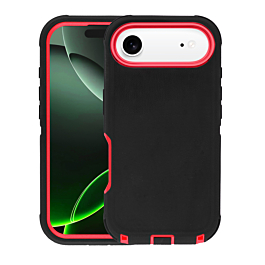 Heavy Duty Case for iPhone Air  (BLACK & RED) (Only Ground Shipping)