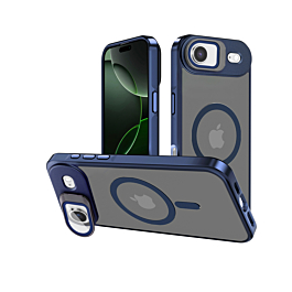Slim Transparent Camera Stand Case with Wireless Charging - NAVY BLUE for iPhone Air (Only Ground Shipping)