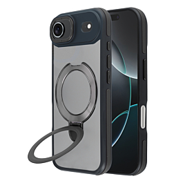 Matte Transparent Case with Wireless Charging Kickstand - BLACK for iPhone Air (Only Ground Shipping)