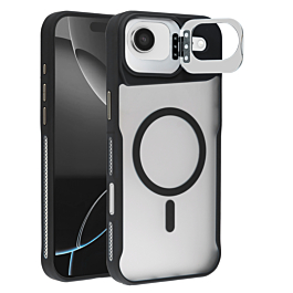 Matte Transparent Camera Stand Case with Wireless Charging for iPhone Air (BLACK) (Only Ground Shipping)