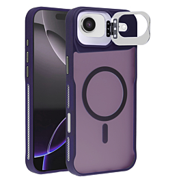 Matte Transparent Camera Stand Case with Wireless Charging for iPhone Air (DARK PURPLE) (Only Ground Shipping)