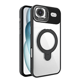 Magnetic Clear Case with 2 Kickstand & Camera Lens - BLACK for iPhone Air (Only Ground Shipping)