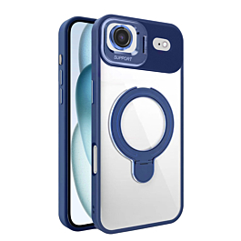 Magnetic Clear Case with 2 Kickstand & Camera Lens - DARK BLUE for iPhone Air (Only Ground Shipping)