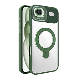 Magnetic Clear Case with 2 Kickstand & Camera Lens - DARK GREEN for iPhone Air (Only Ground Shipping)