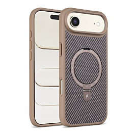 Magnetic Kickstand Case with Carbon Fiber -BROWN for iPhone Air (Only Ground Shipping)