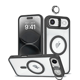 Thin Magnetic Clear Case with Camera Stand & Camera Cover - BLACK for iPhone Air (Only Ground Shipping)