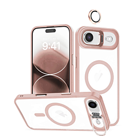Thin Magnetic Clear Case with Camera Stand & Camera Cover - PINK for iPhone Air (Only Ground Shipping)