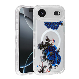 Flower Design Transparent Case with Wireless Charger - Style 2 for iPhone Air (Only Ground Shipping)