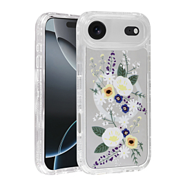 Flower Design Transparent Case with Wireless Charger - Style 3 for iPhone Air (Only Ground Shipping)