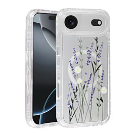 Flower Design Transparent Case with Wireless Charger - Style 4 for iPhone Air (Only Ground Shipping)