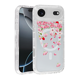Flower Design Transparent Case with Wireless Charger - Style 6 for iPhone Air (Only Ground Shipping)