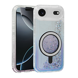 Wireless Charging Protective Glitter Liquid Bumper Case -BLUE for iPhone Air (Only Ground Shipping)