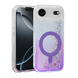 Wireless Charging Protective Glitter Liquid Bumper Case - PURPLE for iPhone Air (Only Ground Shipping)