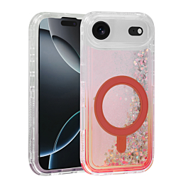 Wireless Charging Protective Glitter Liquid Bumper Case - RED for iPhone Air (Only Ground Shipping)