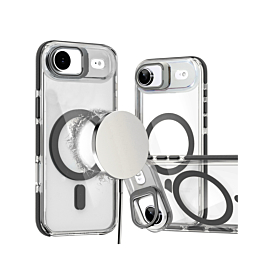 Thin Magnetic Clear Case with Camera Stand Kickstand - BLACK for iPhone Air (Only Ground Shipping)