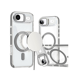 Thin Magnetic Clear Case with Camera Stand Kickstand - GRAY for iPhone Air (Only Ground Shipping)