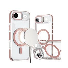 Thin Magnetic Clear Case with Camera Stand Kickstand - PINK for iPhone Air (Only Ground Shipping)