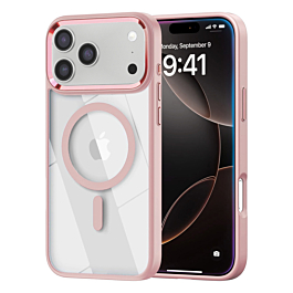 Shiny Magnetic Clear Cases - PINK for iPhone 17 Pro (Only Ground Shipping)