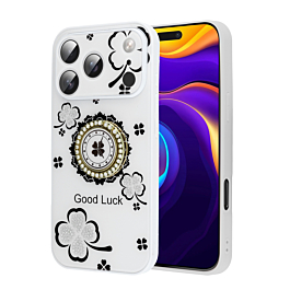 Luxury Diamond Shiny Cases with Ring - WHITE for iPhone 17 Pro (Only Ground Shipping)