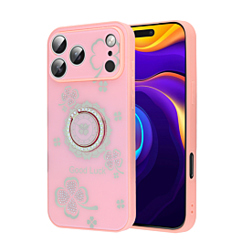 Luxury Diamond Shiny Cases with Ring - PINK for iPhone 17 Pro (Only Ground Shipping)