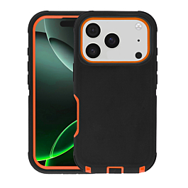 Heavy Duty Case - BLACK & ORANGE for iPhone 17 Pro (Only Ground Shipping)