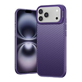Luxury Carbon Fiber Textured Case - PURPLE for iPhone 17 Pro (Only Ground Shipping)