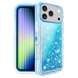 Protective Glitter Liquid Bumper Case - BLUE for iPhone 17 Pro (Only Ground Shipping)
