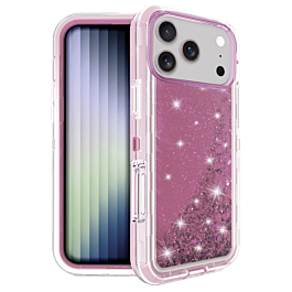Protective Glitter Liquid Bumper Case - PINK for iPhone 17 Pro (Only Ground Shipping)