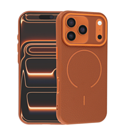 Magnetic Leather Soft Cases - GOLDEN BROWN for iPhone 17 Pro (Only Ground Shipping)