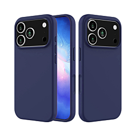 Soft Solid Silicone Case (Full Buttom Cover) - NAVY BLUE for iPhone 17 Pro (Only Ground Shipping)