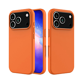 Soft Solid Silicone Case (Full Buttom Cover) - ORANGE for iPhone 17 Pro (Only Ground Shipping)