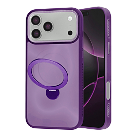 Wireless Charging Case with Built-in Rotating Ring Stand - PURPLE  for iPhone 17 Pro (Only Ground Shipping)