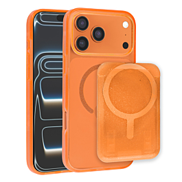 Glitter Magnetic Case with Wallet Slot - ORANGE  for iPhone 17 Pro (Only Ground Shipping)