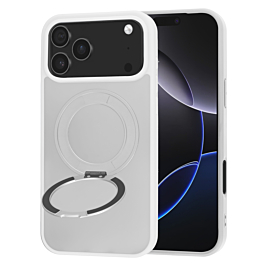 New 360 Ring Kickstand Magnetic Case - WHITE for iPhone 17 Pro (Only Ground Shipping)