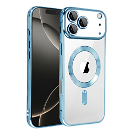 Shiny Wireless Charging Clear Case - BLUE for iPhone 17 Pro (Only Ground Shipping)